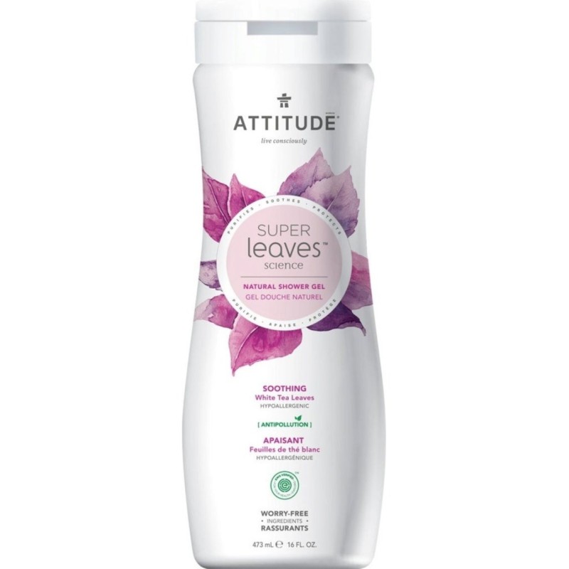 Moisturizing Shower Gel, White Tea Leaves, Super Leaves, ATTITUDE Moisturizing Shower Gel, White Tea Leaves, Super Leaves, ATTITUDE