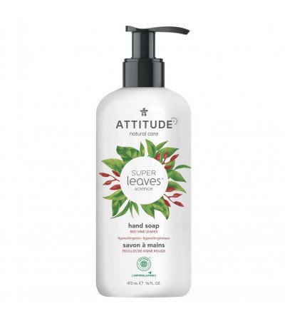 Liquid Hand Soap, Red Vine Leaves and Pomegranate, Super leaves, ATTITUDE