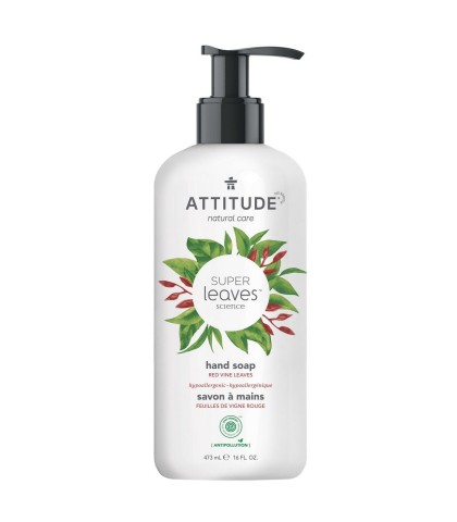 Liquid Hand Soap, Red Vine Leaves and Pomegranate, Super leaves, ATTITUDE