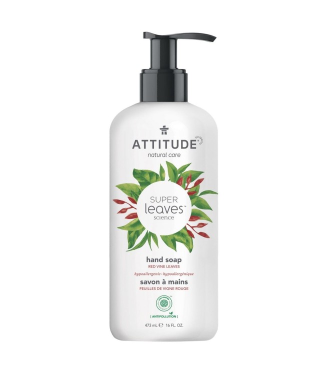 Liquid Hand Soap, Red Vine Leaves and Pomegranate, Super leaves, ATTITUDE