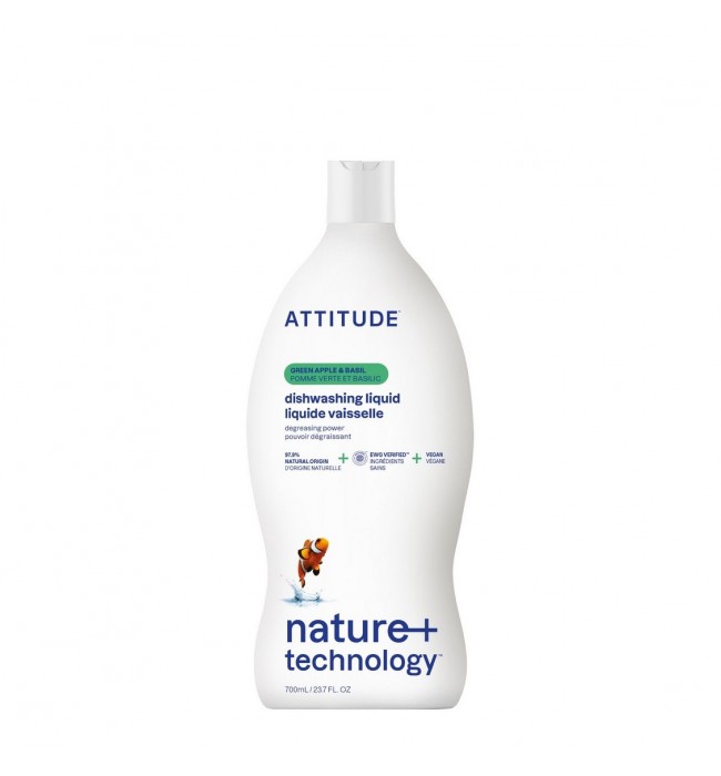 Washing Up Liquid, Green Apple and Basil, ATTITUDE