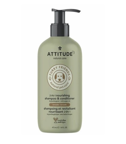 Natural Pet Care 2 in 1 Nourishing Shampoo & Conditioner, Lavender, Furry Friends by ATTITUDE