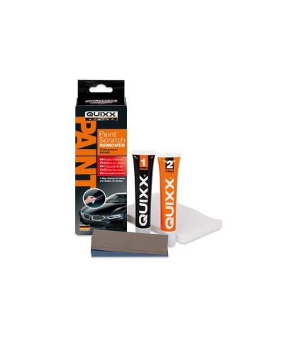 QUIXX Paint Scratch Remover Kit (Ref. 00070) – 2-Step Repair System with Repair No.1 + Finish No.2, Polishing Cloths & 3000-Grit Sandpaper, Made in Germany
