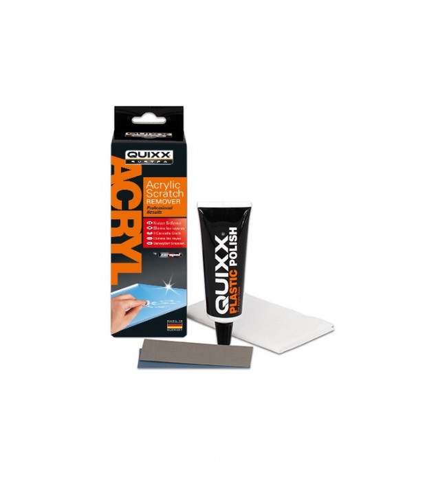 QUIXX Acrylic Scratch Remover, Scratch & Scuff Remover for Acrylic & Plexiglass Surfaces on Cars, Motorcycles, Boats, Caravans & Household Items, ref. 10003, Made in Germany,