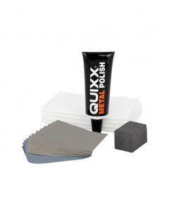 QUIXX Metal Restoration Kit Polish + Sandpapers Restores Gloss & Brushed Metals, High Performance Polish, ref. 10206