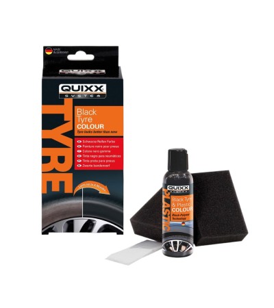 QUIXX Black Tyre Colour, Tire Restorer Deep Black 2-Step Kit, ref. 10192