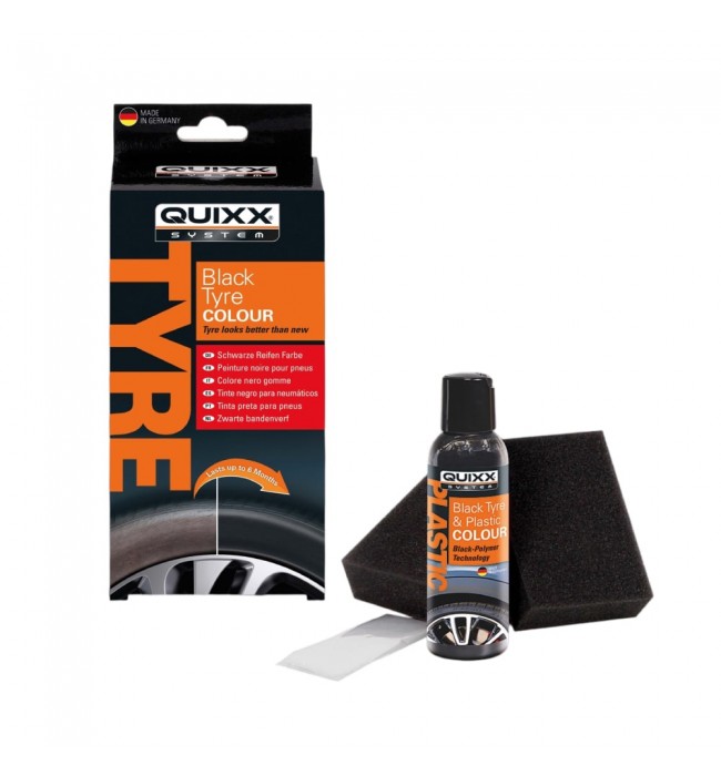 QUIXX Black Tyre Colour, Tire Restorer Deep Black 2-Step Kit, ref. 10192