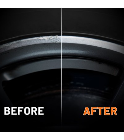 QUIXX Wheel Rim Repair Kit BLACK Liquid Aluminium Filler + Paint Sandpapers, Metal Restoration Kit, ref. 10287 (BLACK)