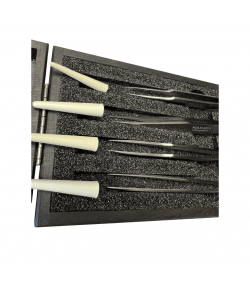 Horotec MSA12.388 Antimagnetic Tweezers Set No.1 2 3 5 904L Steel Wooden Box