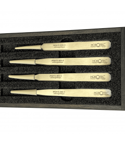 Horotec MSA12.388 Antimagnetic Tweezers Set No.1 2 3 5 904L Steel Wooden Box