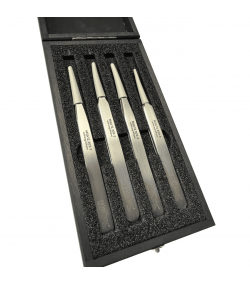 Horotec MSA12.388 Antimagnetic Tweezers Set No.1 2 3 5 904L Steel Wooden Box