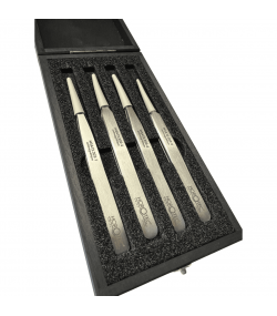 Horotec MSA12.388 Antimagnetic Tweezers Set No.1 2 3 5 904L Steel Wooden Box