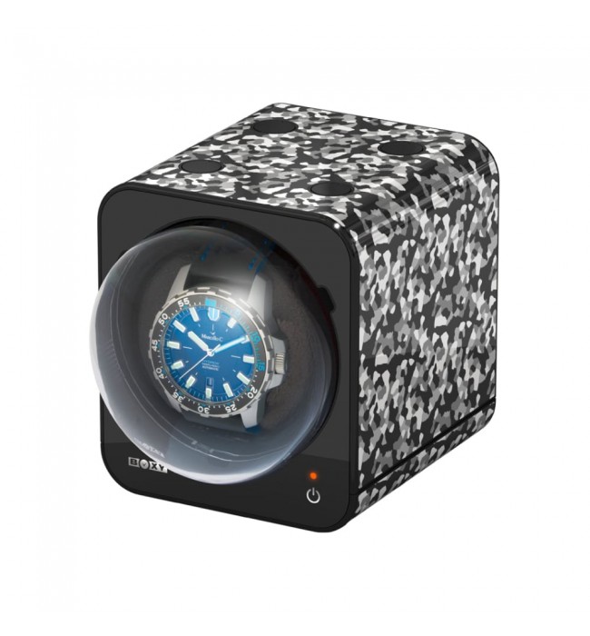 Boxy Fancy Brick camouflage watch winder box for one watch with adapter