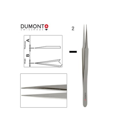 Dumont Dumoxel #2 Tweezers Antimagnetic Steel 120mm Swiss Watchmaker Tool