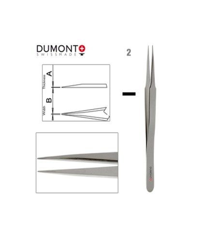 Dumont Dumoxel #2 Tweezers Antimagnetic Steel 120mm Swiss Watchmaker Tool
