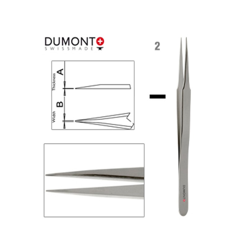 Пинсета Dumont Dumoxel #2 от антимагнитна стомана 120 мм Пинсета Dumont Dumoxel #2 от антимагнитна стомана 120 мм