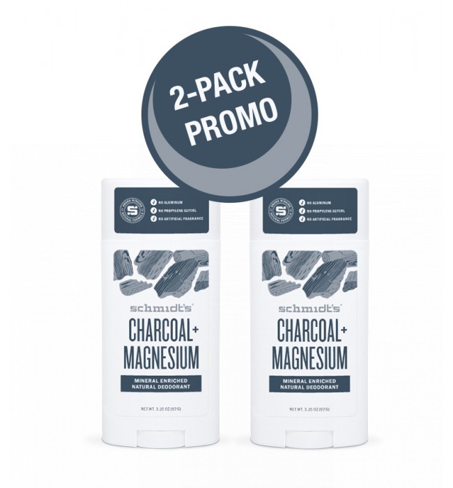 PROMO 2-PACK: Natural Deo Stick Charcoal + Magnesium 92 gr.