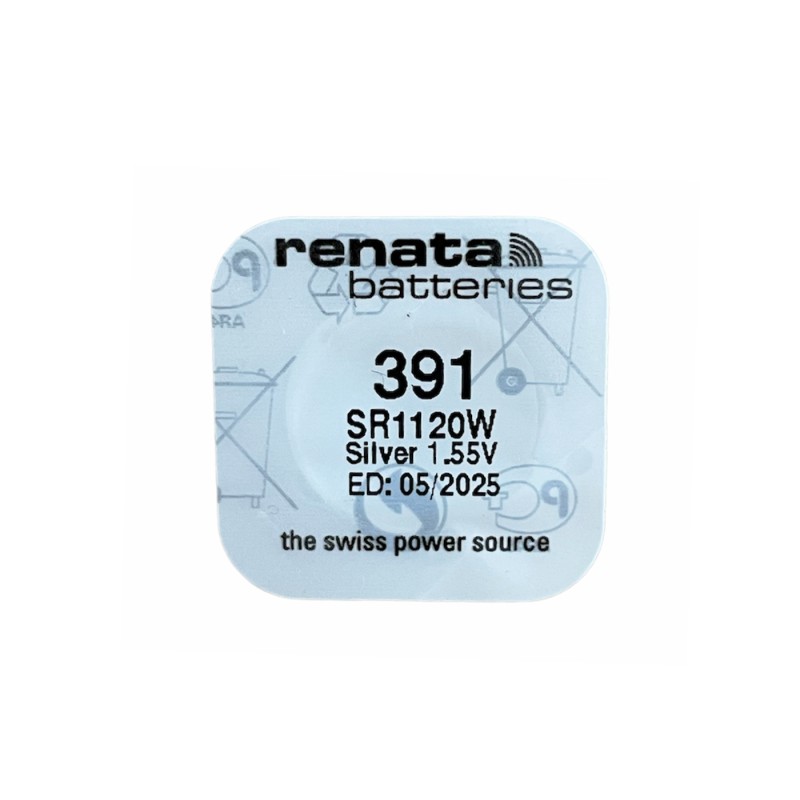 Батерия Renata 391 сребърна оксидна монета SR1120W Батерия Renata 391 сребърна оксидна монета SR1120W