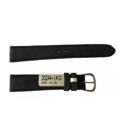 Amaretta Black Leather Strap From Nubuck For Ladies Watches 14mm