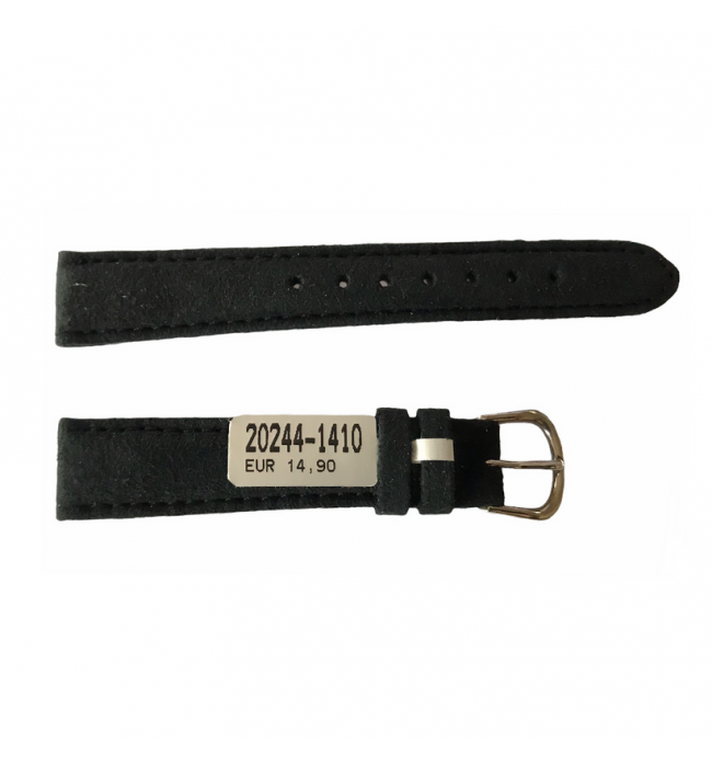 Amaretta Black Leather Strap From Nubuck For Ladies Watches 14mm