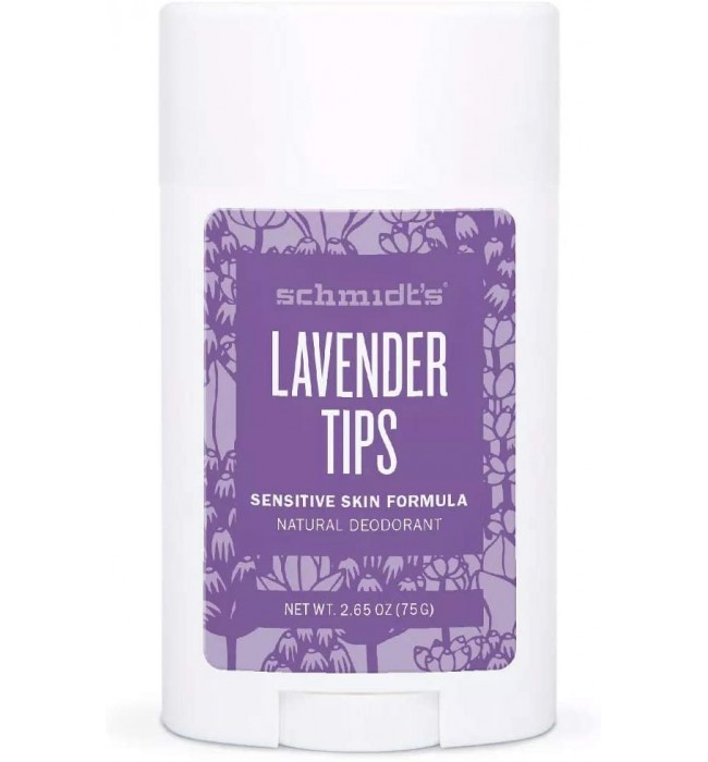 Schmidt's Lavender Tips Aluminum-Free Natural Deodorant Stick for Sensitive Skin 75g