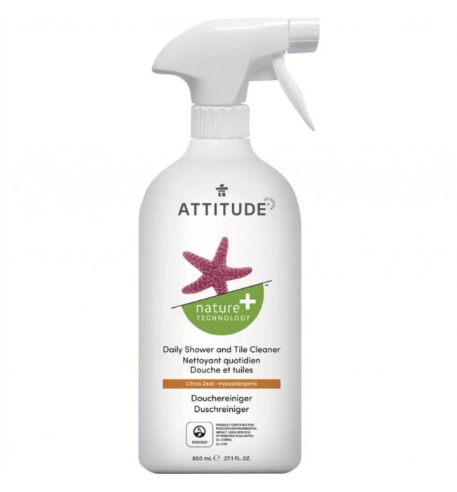 Daily Shower and Tile Cleaner, Citrus Zest, ATTITUDE