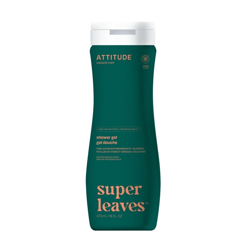 Glowing Shower Gel, Vine Leaves and Pomegranate, Super leaves, ATTITUDE Glowing Shower Gel, Vine Leaves and Pomegranate, Super leaves, ATTITUDE