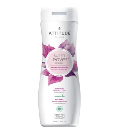 Moisturizing Shower Gel, White Tea Leaves, Super Leaves, ATTITUDE