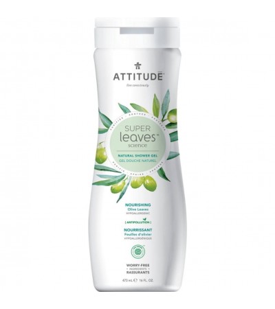 Soothing Shower Gel, Olive Leaves, Super Leaves, ATTITUDE