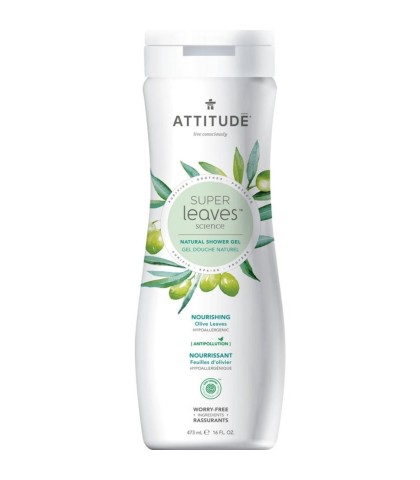 Soothing Shower Gel, Olive Leaves, Super Leaves, ATTITUDE