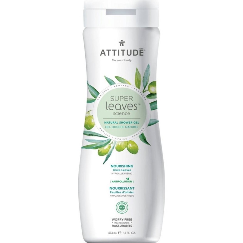 Soothing Shower Gel, Olive Leaves, Super Leaves, ATTITUDE Soothing Shower Gel, Olive Leaves, Super Leaves, ATTITUDE