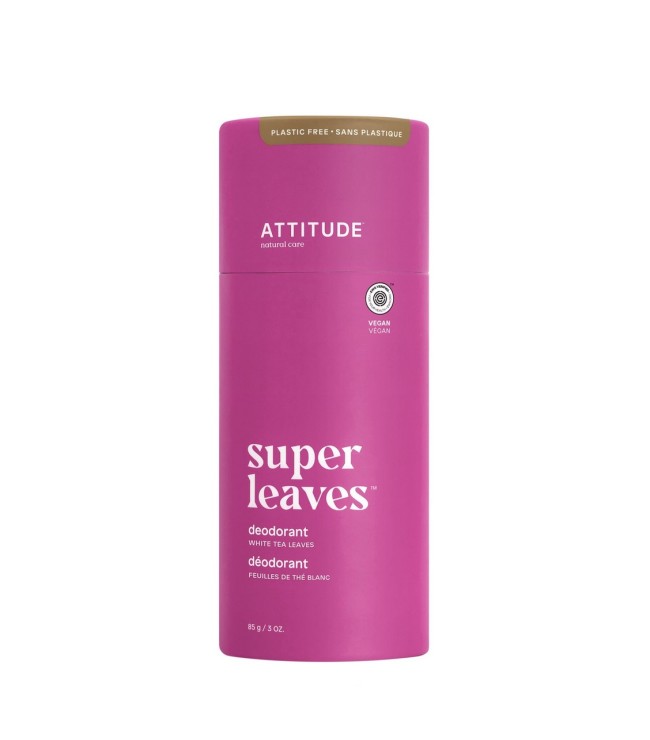ATTITUDE Super Leaves, Plastic Free Deodorant, White Tea Leaves