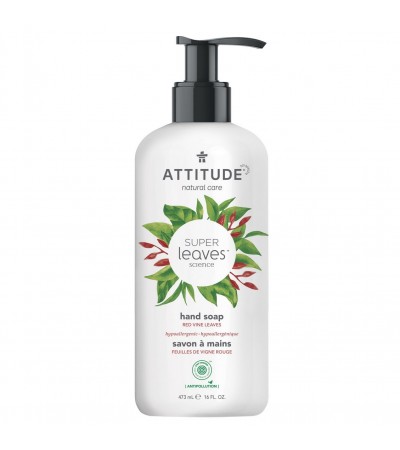Liquid Hand Soap, Red Vine Leaves and Pomegranate, Super leaves, ATTITUDE
