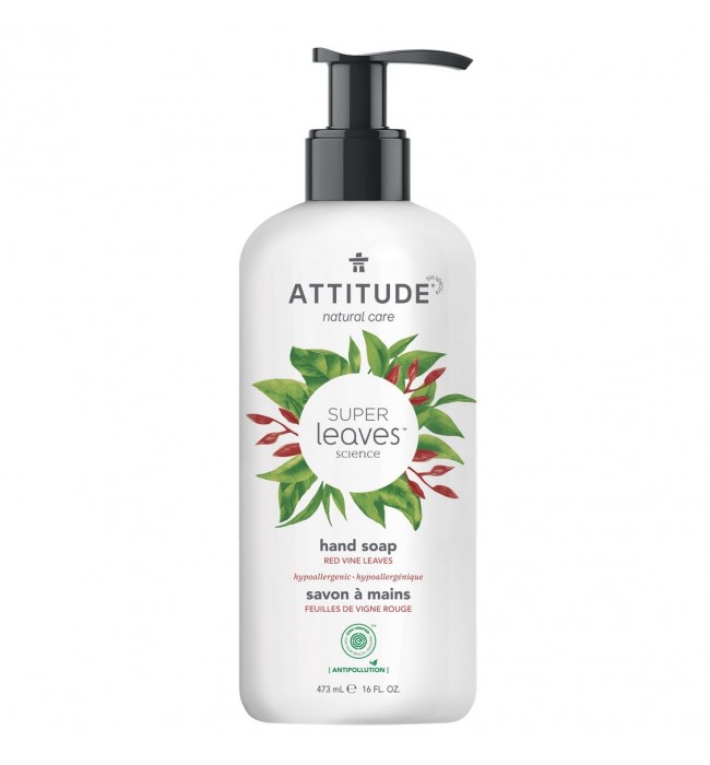 Liquid Hand Soap, Red Vine Leaves and Pomegranate, Super leaves, ATTITUDE