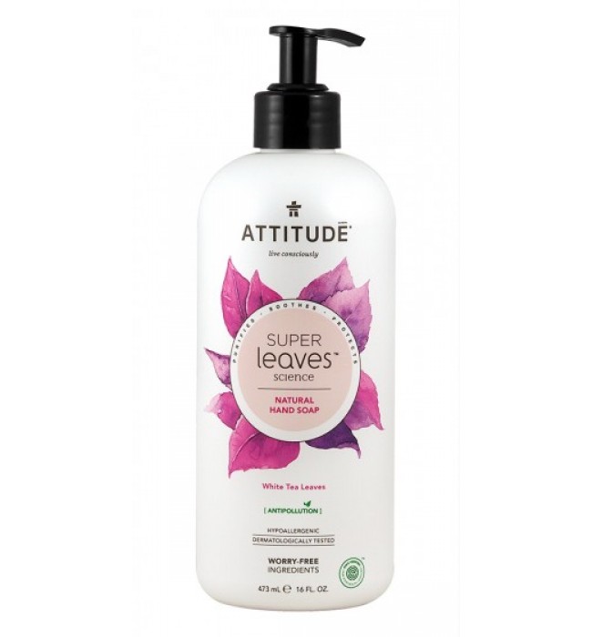 ATTITUDE Liquid Hand Soap, White Tea Leaves, Super Leaves