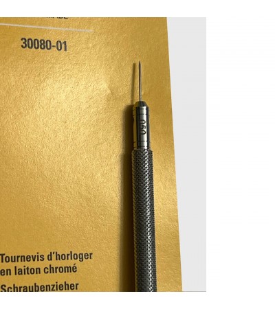 Bergeon 30080-01 Watchmaker Screwdriver 0.50mm Хромирано покритие Швейцарски прецизен инструмент (Оранжев)