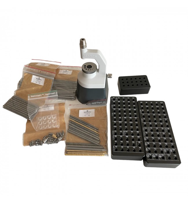 Bergeon 15285-D staking tool with 100 punches and 20 stakes