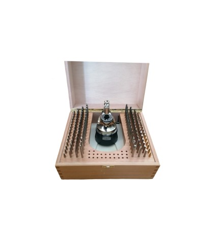 Bergeon 1810-93C staking tool with 24 stakes in wooden box