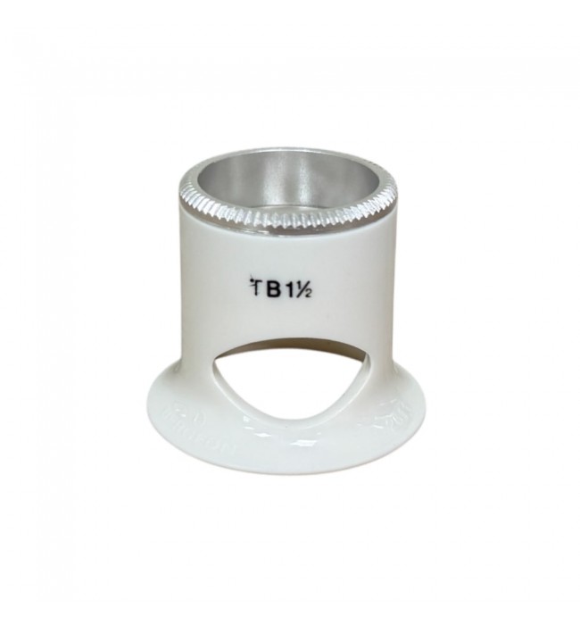 Лупа Bergeon 2611-TB-1.5 с биконвексен обектив, бяла, увеличение 6.7x