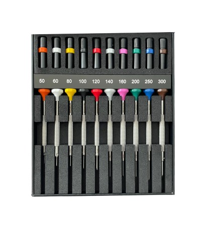 Bergeon 30081-AC10 set of 10 INOX watchmaker screwdrivers in box