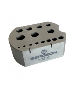 Bergeon 30205 riveting stake in steel tool with 15 holes 2.00 - 8.60 mm