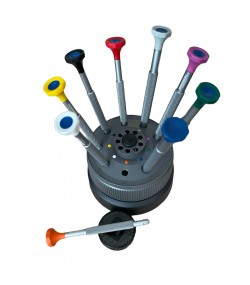 Bergeon 31081-S09 set of 9 screwdrivers with anodised aluminium body 0.50 to 2.50 mm