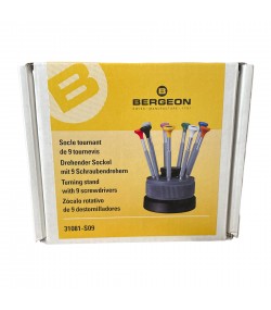 Bergeon 31081-S09 set of 9 screwdrivers with anodised aluminium body 0.50 to 2.50 mm