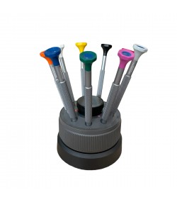 Bergeon 31081-S09 set of 9 screwdrivers with anodised aluminium body 0.50 to 2.50 mm