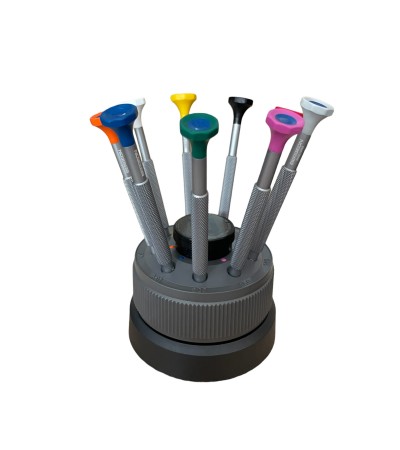 Bergeon 31081-S09 set of 9 screwdrivers with anodised aluminium body 0.50 to 2.50 mm