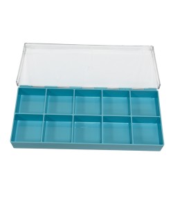 Bergeon 5237-1345 Transparent Plastic Box for Watch Parts – 10 Divisions