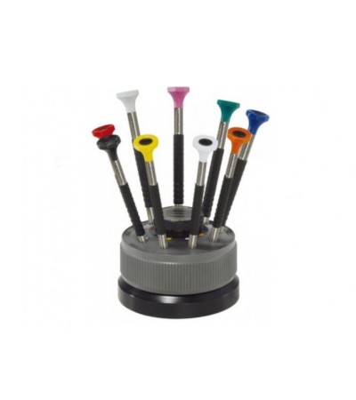 Bergeon 6899-S09 ergonomic screwdrivers on a rotating base