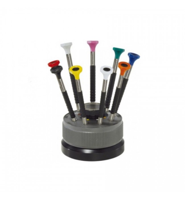 Bergeon 6899-S09 ergonomic screwdrivers on a rotating base