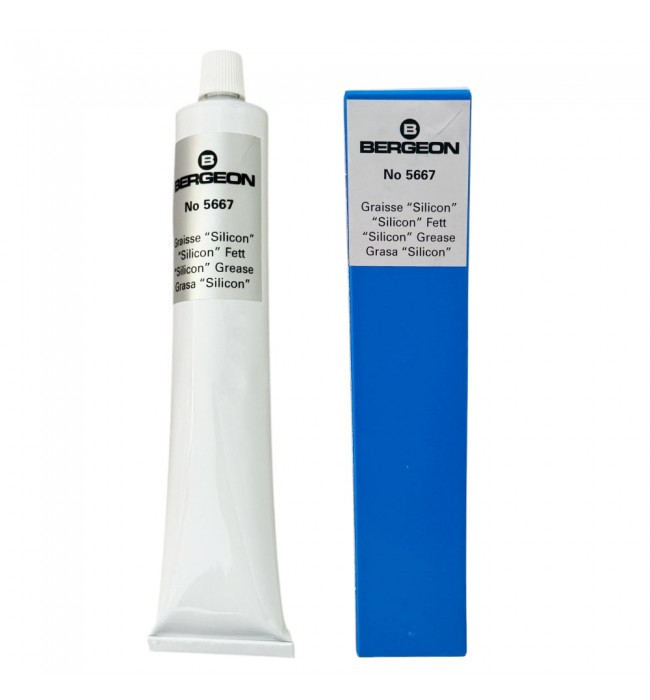Bergeon 5667 silicone grease tube for watch gaskets and o-rings, 100 grams
