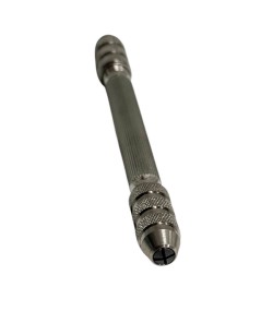 Bergeon 5679 Pin Vice Handle in Nickel Plated Brass, 2 Chucks 0 - 1.5, 1.9 - 3 mm